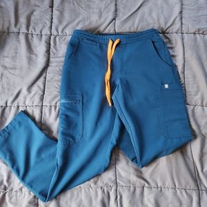 S Figs Deep Reef Blue scrub pants